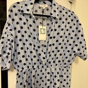 THML Blue Polka Dot Top  NWT